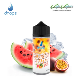 AROMA DROPS BAR Juice Watermelon Passion Fruit ICE 16ml Longfill (en botella de 120ml) (sandía, fruta de la pasión, hielo)