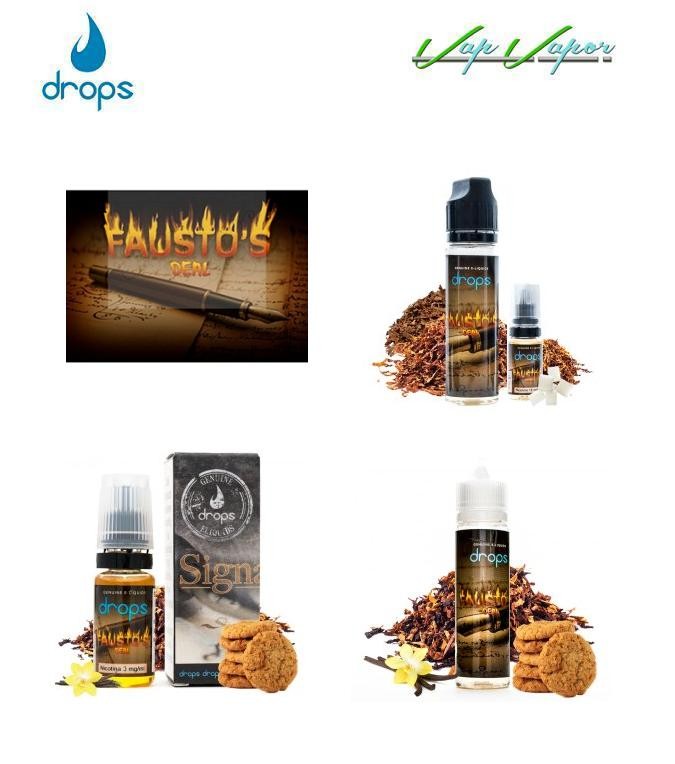 DROPS - Fausto s Deal 10ml / 30ml / 50ml (0mg) / 60ml(3mg) Tobacco + Sweetness (60%PG/40%VG) - Item2