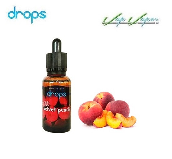 DROPS - Red Velvet Peach (Melocotón) 10ml/ TRIPACK (3x10ml) / 50ml 0mg