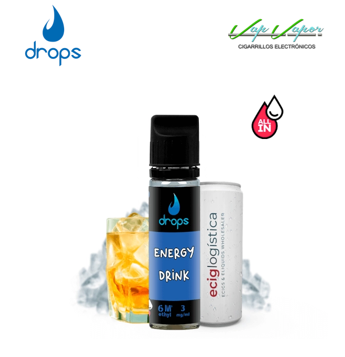 AROMA DROPS All in Energy Drink 10ml (para hacer 60ml) con nicotina de 3mg/10mg/20mg 