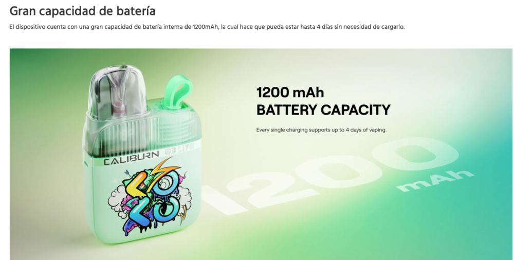 Caliburn G3 Lite Koko Uwell 1200mah 25W - Ítem5
