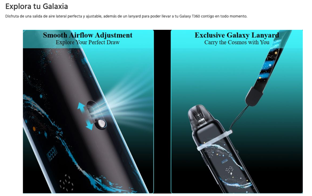 Galaxy T360 1200mah Lost Vape - Ítem10