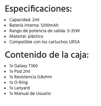 Galaxy T360 1200mah Lost Vape - Ítem12