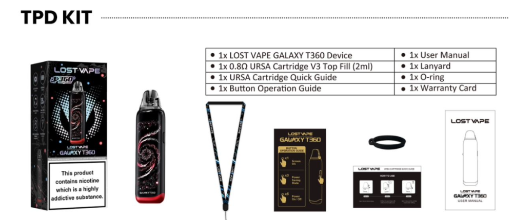 Galaxy T360 1200mah Lost Vape - Ítem13