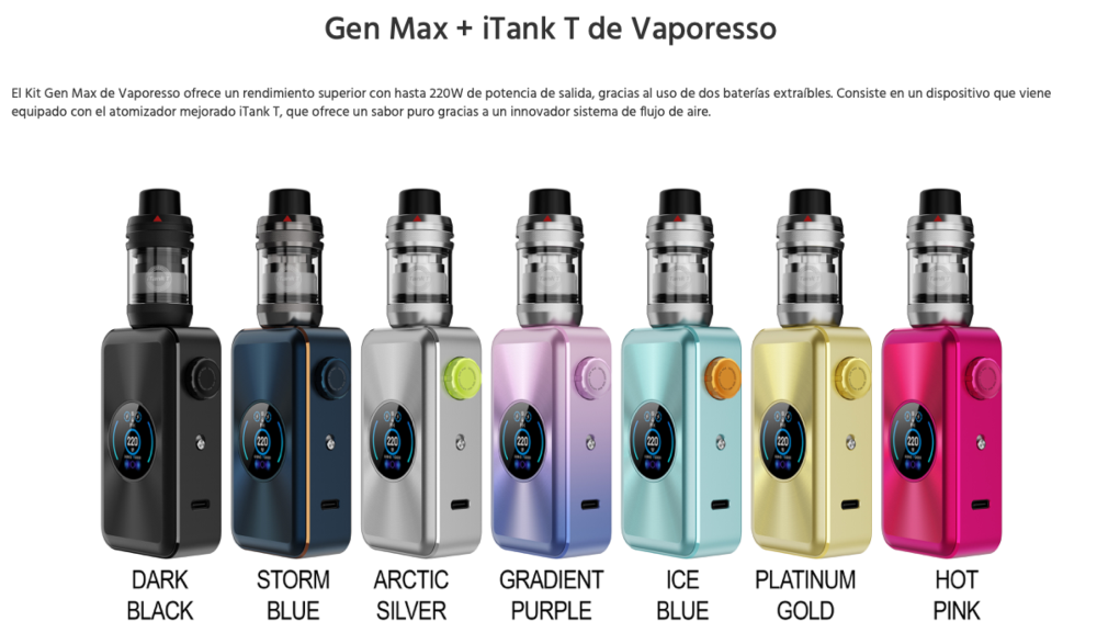 GEN MAX 220W + Itank T 2ml Vaporesso - Ítem2