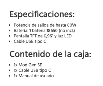 GEN SE 80 MOD- 80W Vaporesso - Ítem7