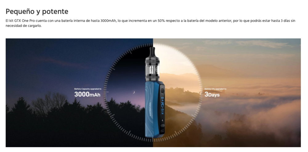 OFERTA!!! Kit GTX ONE PRO 3000mah 40W + X Tank T 2ml Vaporesso - Ítem4