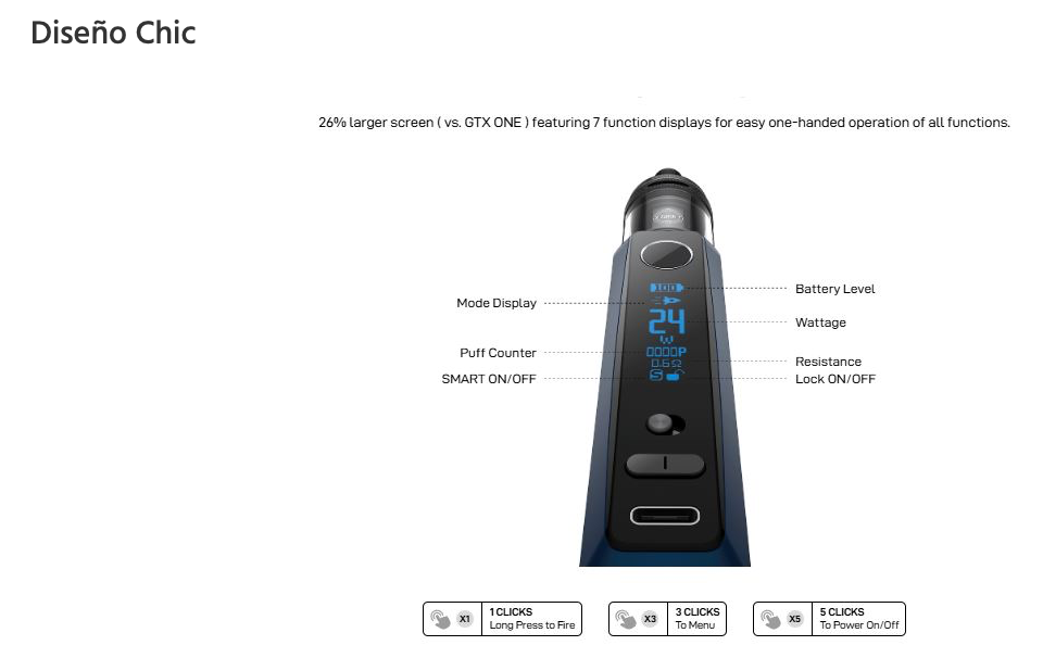OFERTA!!! Kit GTX ONE PRO 3000mah 40W + X Tank T 2ml Vaporesso - Ítem9