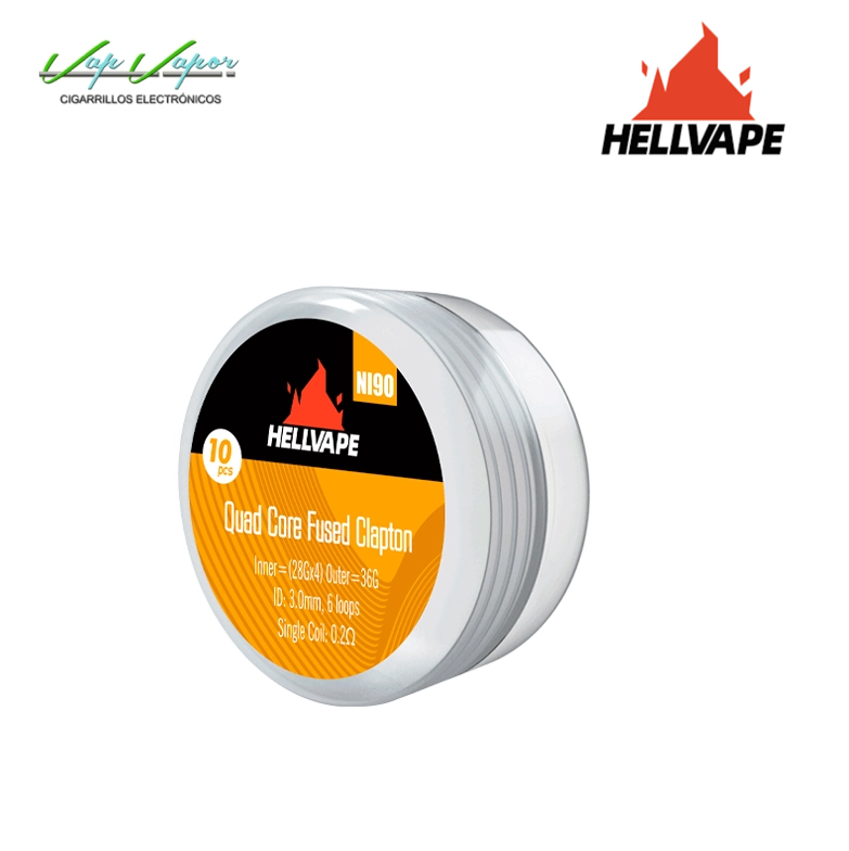 PACK DE 10 Resistencias Quad Core Fused Clapton Ni90 0.2ohm (10pcs) Hellvape