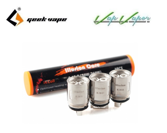 PACK OF 3 Coils GeekVape Illusion Core i4 0.15ohm (50w-260w) 