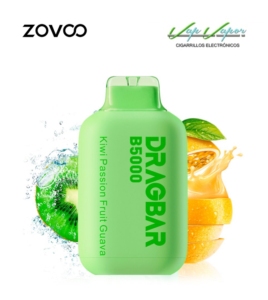 Disposable Pod Zovoo Dragbar KIWI PASSION FRUIT (0mg) 5.000PUFFS 13ml 500mah (rechargeable) 