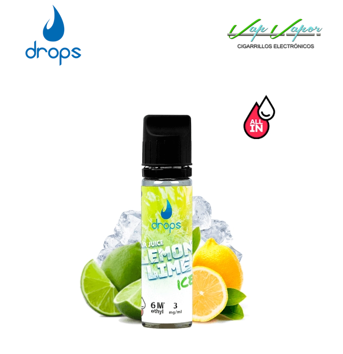 AROMA DROPS All in Lemon Lime ICE 10ml (para hacer 60ml) con nicotina de 3mg/10mg/20mg Bar Juice