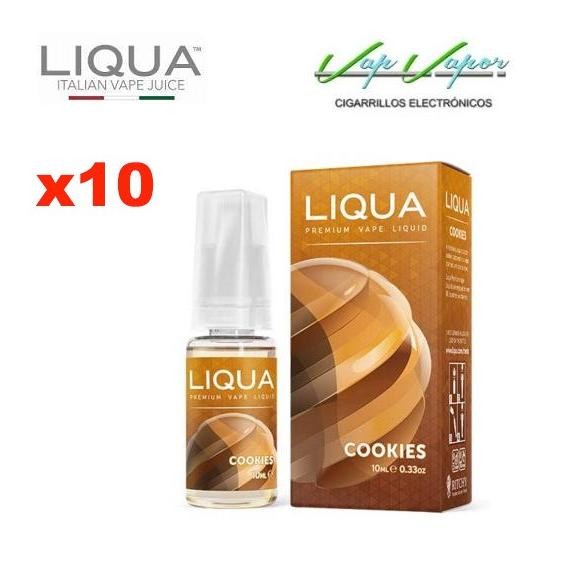 Pack 10 Liqua - Cookies (Galletas) 10ml 