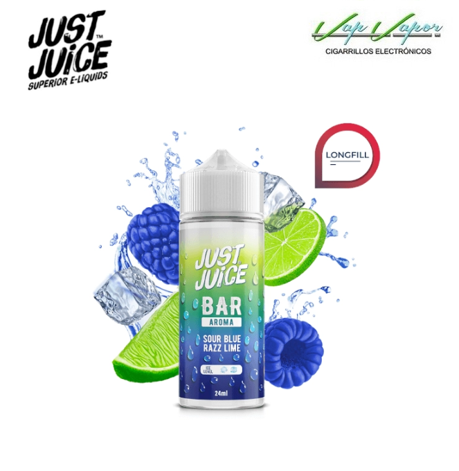AROMA Sour Blue Razz Lime 24ml Longfill (en botella de 120ml) Just Juice Bar