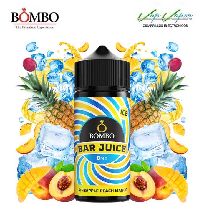 PINEAPPLE PEACH MANGO ICE 100ml (0mg) Bar Juice by Bombo (Piña, Melocotón, Mango)