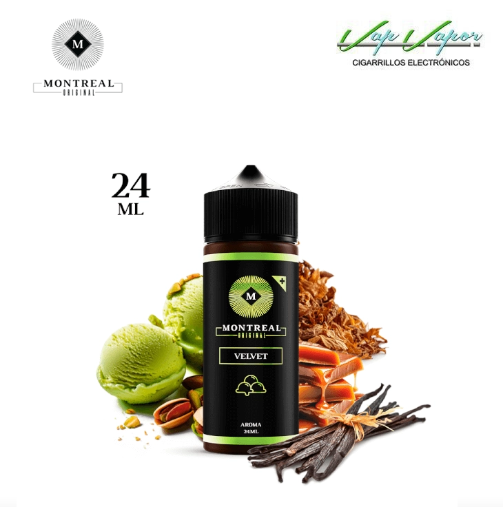 AROMA Montreal Original VELVET 24ml (longfill botella 120ml) Helado de pistacho, caramelo y tabaco a la vainilla