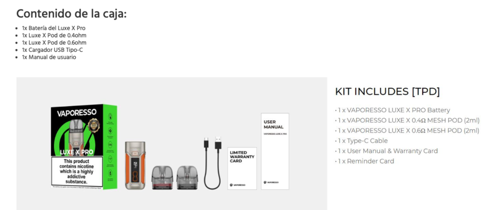 Pod LUXE X PRO 1500mah Vaporesso 40W - Ítem13