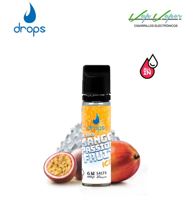 AROMA DROPS All in Mango Passion Fruit 10ml (para hacer 60ml) con nicotina de 3mg/10mg/20mg Bar Juice