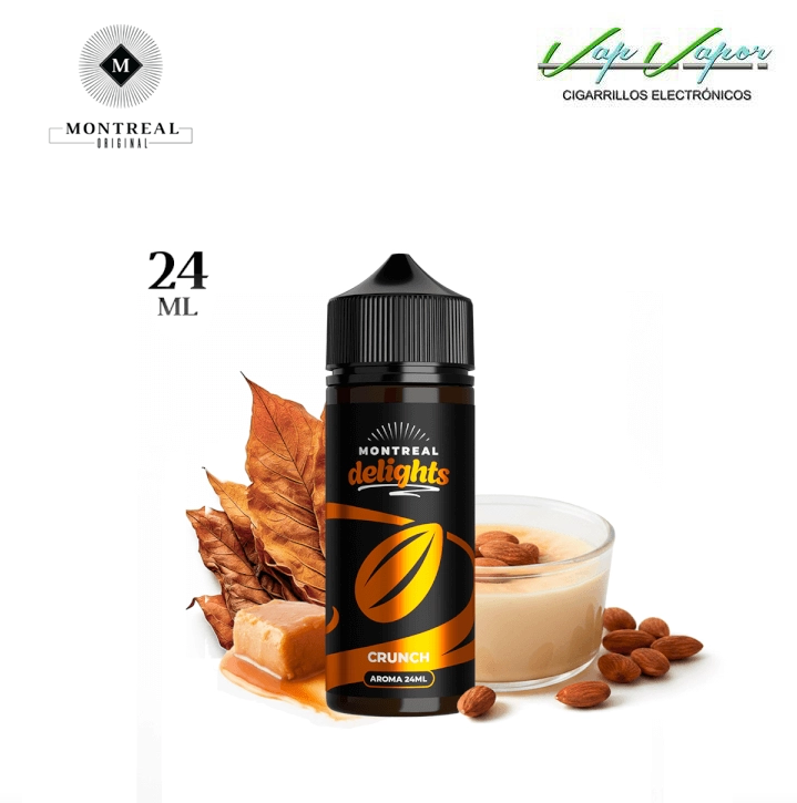 AROMA Montreal Delights CRUNCH 24ml (longfill botella 120ml) natilla de almendras, mantequilla de caramelo, tabaco