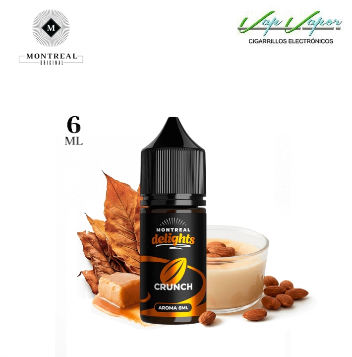 AROMA Montreal Delights CRUNCH 6ml (longfill botella 30ml) natilla de almendras, mantequilla de caramelo, tabaco