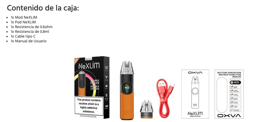 Nexlim 1500mah Oxva 2ml - Ítem9