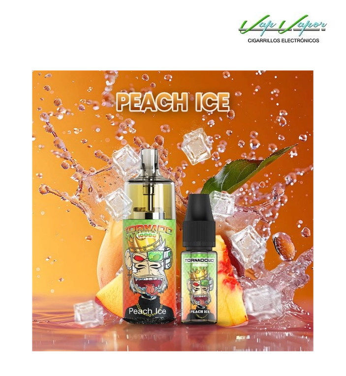 Pod Desechable Peach ICE 10.000CALADAS TORNADO vacío + Líquido regalo 10ml (10mg/20mg) TPD Europa