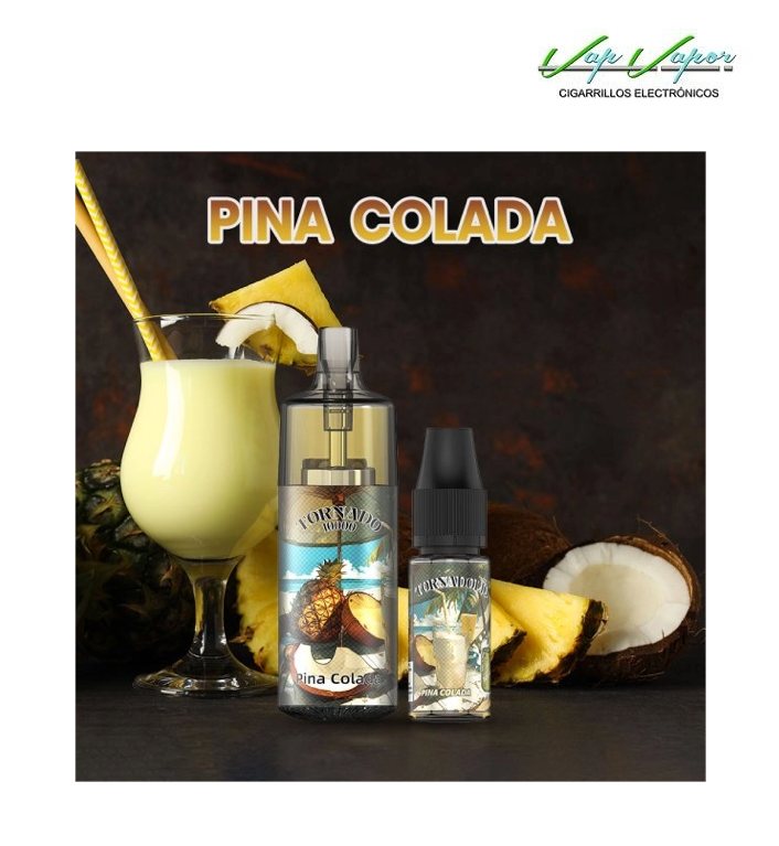 Pod Desechable Piña Colada 10.000CALADAS TORNADO vacío + Líquido regalo 10ml (10mg/20mg) TPD Europa