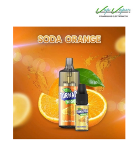 Disposable Pod Soda Orange 10.000PUFFS TORNADO empty + Gift Eliquid 10ml (10mg/20mg) TPD Europe