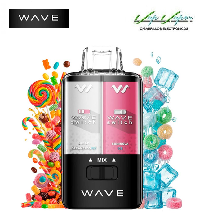 Pod desechable MIX 3 sabores - Mix de Caramelos ICE / Gominolas ICE o MEZCLA 40.000 caladas (0mg) 16ml - 750mah Bud Vape Wave Switch