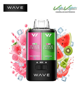 Pod desechable MIX 3 sabores - Sandía Kiwi ICE / Chicle Fresa ICE o MEZCLA 40.000 caladas (0mg) 16ml - 750mah Bud Vape Wave Switch