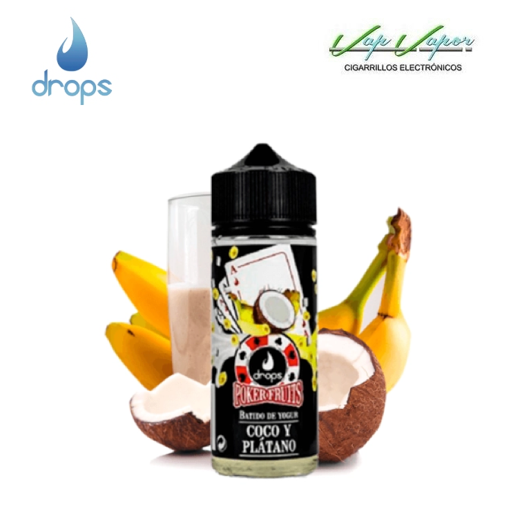 AROMA DROPS Poker Fruits Batido de Coco y Plátano 40ml (longfill botella 120ml)