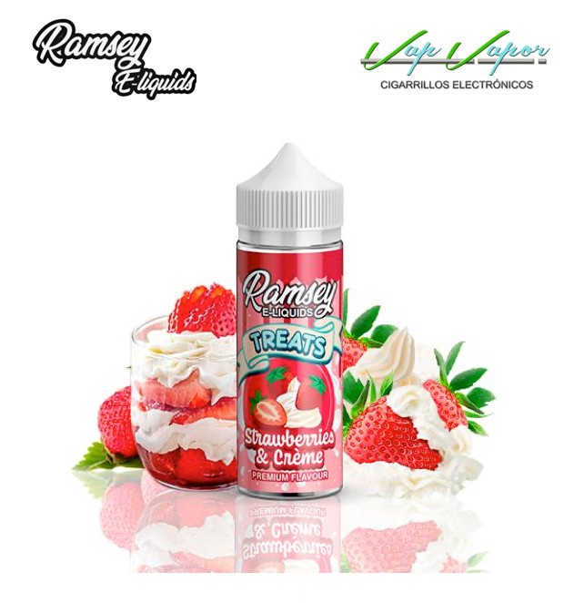 Ramsey Treats Strawberries and Cream 100ml (0mg) Fresas dulces, Vainilla