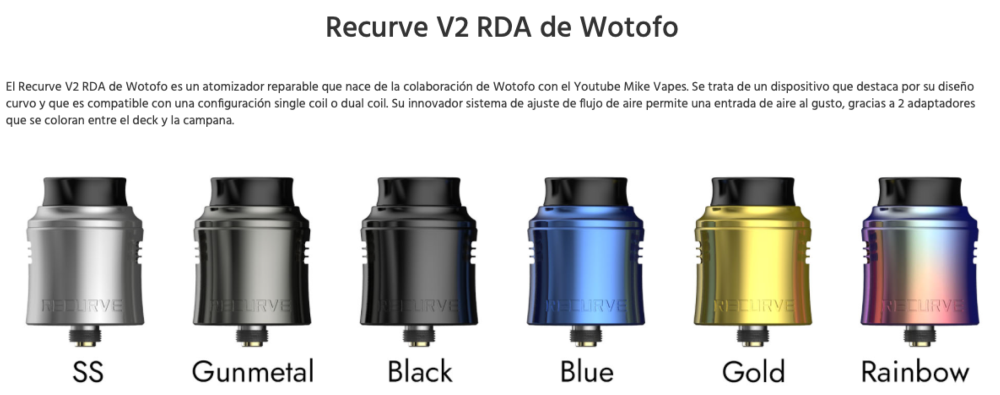 Recurve V2 RDA 24.6mm Wotofo - Ítem3