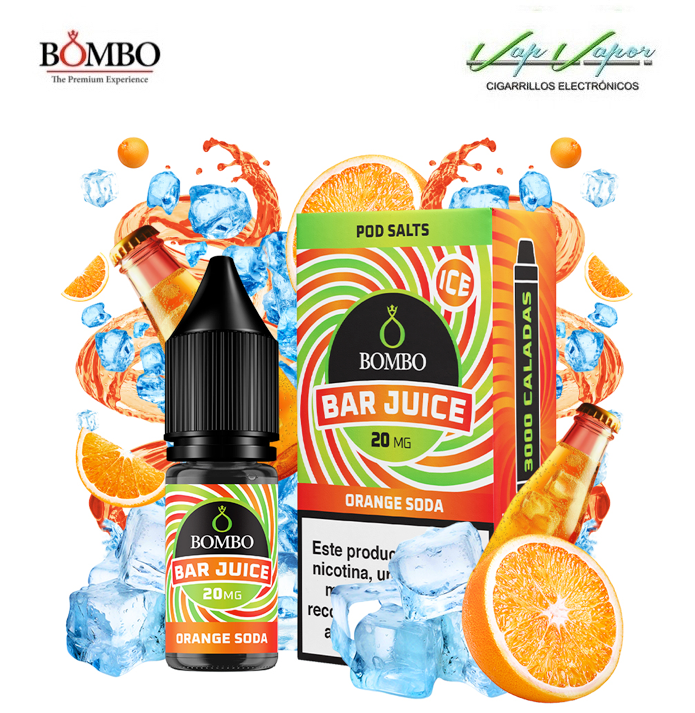 SALTS Orange Soda ICE Bar Juice by Bombo 10ml (0mg/5mg/10mg/20mg) 