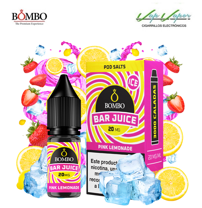 SALET Pink Lemonade ICE Bar Juice by Bombo 10ml (0mg/5mg/10mg/20mg) 