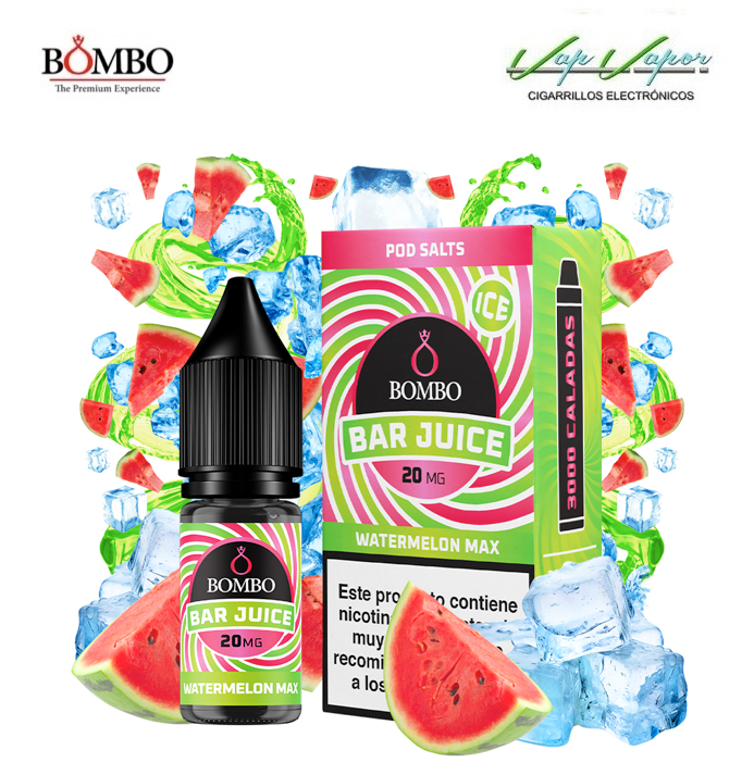 SALES Watermelon Max ICE Bar Juice by Bombo 10ml (0mg/5mg/10mg/20mg) Sandía + Frescor 