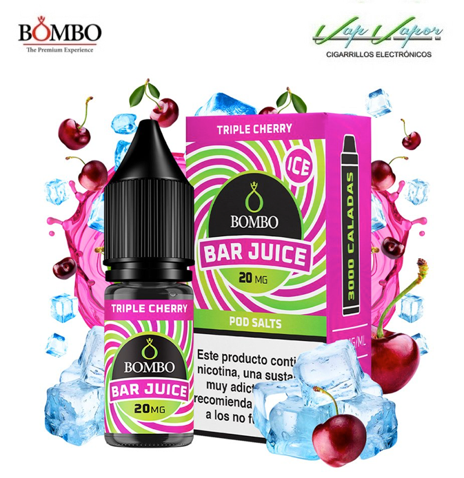 SALTS Triple Cherry ICE Bar Juice by Bombo 10ml (0mg/5mg/10mg/20mg)
