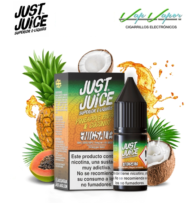 SALES PINEAPPLE PAPAYA COCONUT 10ml Just Juice (nicotina: 5mg /11mg /15mg/ 20mg)