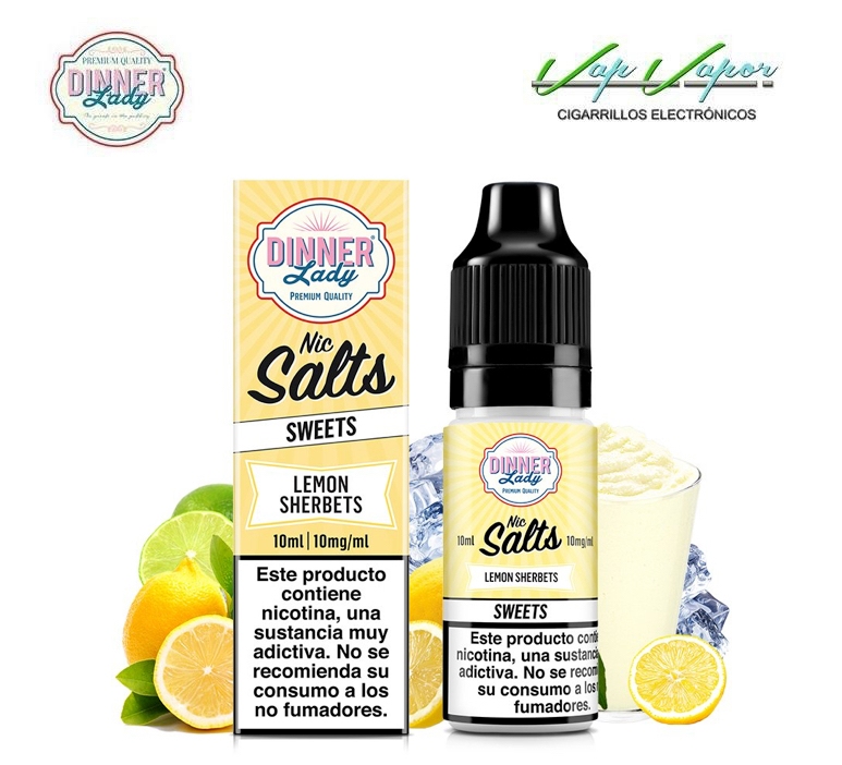 SALTS Dinner Lady Lemon SHERBETS 10ml (10mg/20mg) Sorbete de Limón 