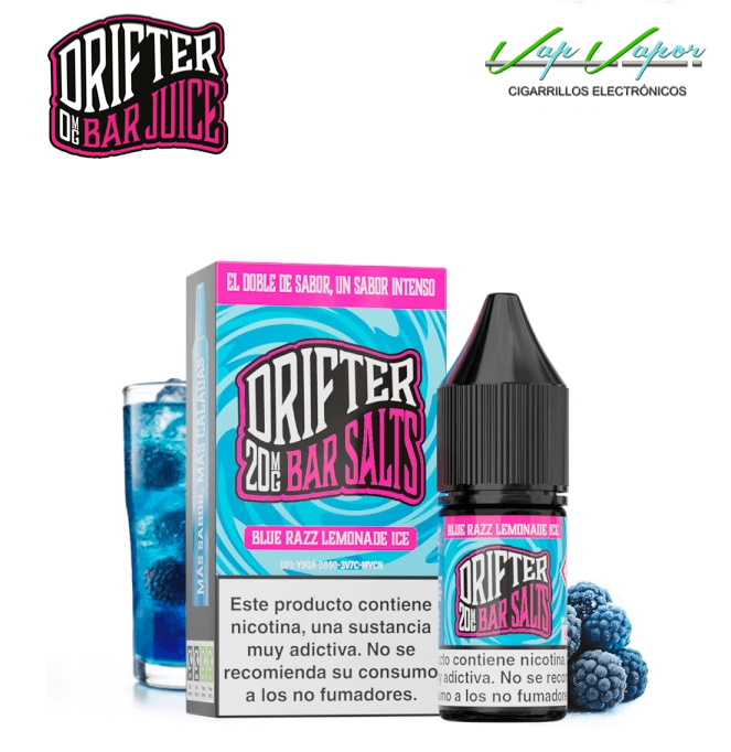 OFERTA!!! SALES Drifter BLUE RAZZ LEMONADE ICE Bar Salts 10ml (0mg/5mg/10mg/15mg/20mg) frambuesa azul, limonada,menta,hielo