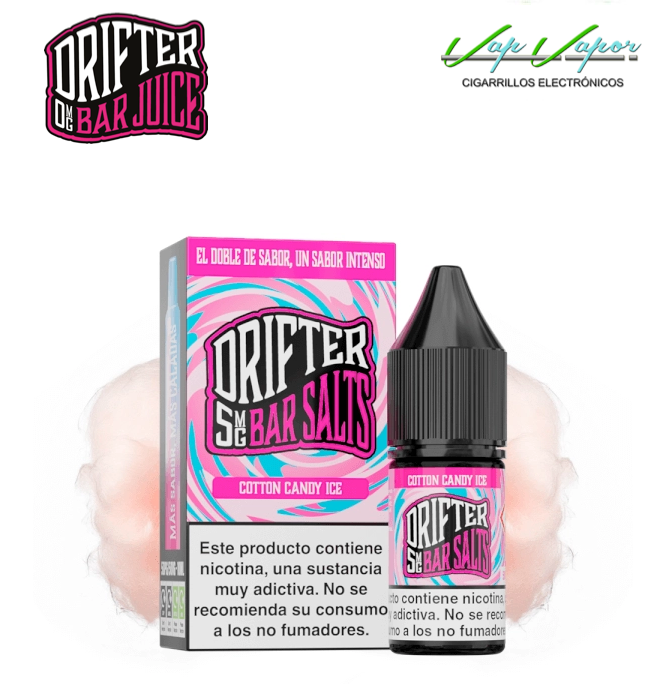 OFERTA!!! SALES Drifter COTTON CANDY ICE Bar Salts 10ml (0mg/5mg/10mg/15mg/20mg) algodón de azúcar, hielo