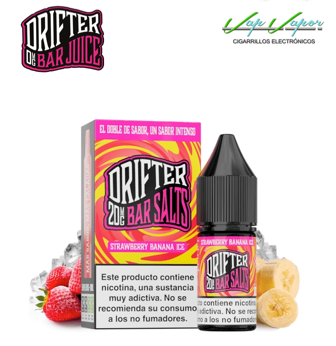 OFERTA!!! SALES Drifter STRAWBERRY BANANA ICE Bar Salts 10ml (0mg/5mg/10mg/15mg/20mg) fresa, plátano, hielo