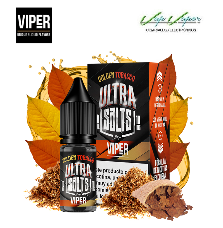 ULTRA SALES Golden Tobacco 10ml (0mg/10mg/20mg) Viper Nic Salts