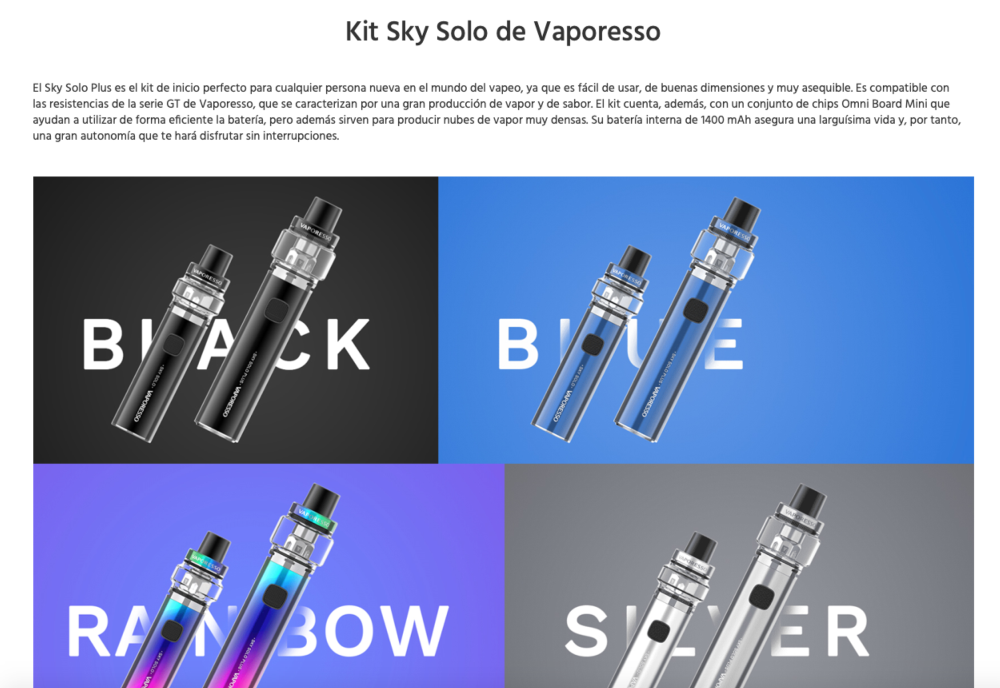 Vaporesso Sky Solo 1400mah 2ml Kit Completo - Ítem4