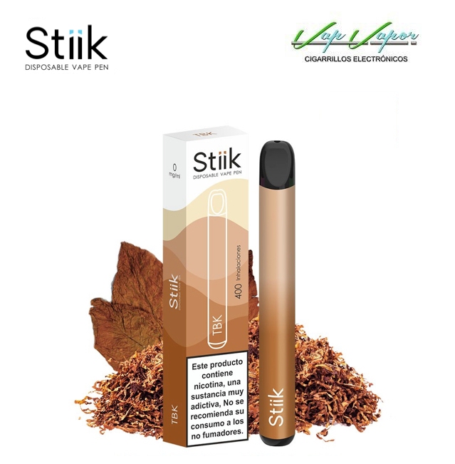 Disposable Pod TBK Stiik (Tobacco) (0mg,10mg,20mg) 400CALADAS 1,5ml 310mah 