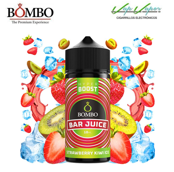 AROMA HYPER BOOST Strawberry Kiwi ICE 10ml (en botella de 120ml) Longfill Bar Juice by Bombo