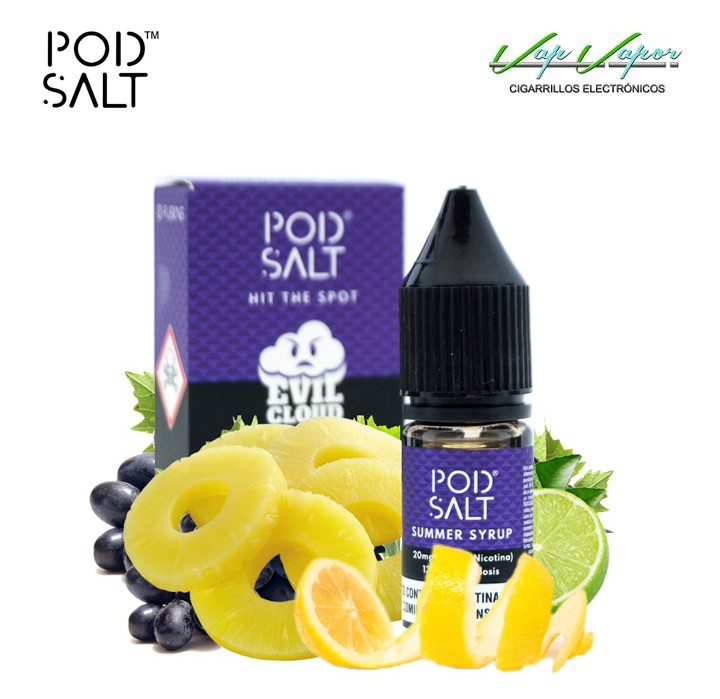 SALES - Summer Syrup Pod Salt Fusions 10ml (20mg) Uva, Piña, Lima 