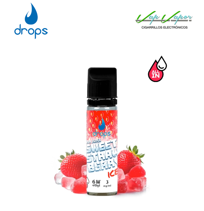 AROMA DROPS All in Sweet Strawberry ICE 10ml (para hacer 60ml) con nicotina de 3mg/10mg/20mg 