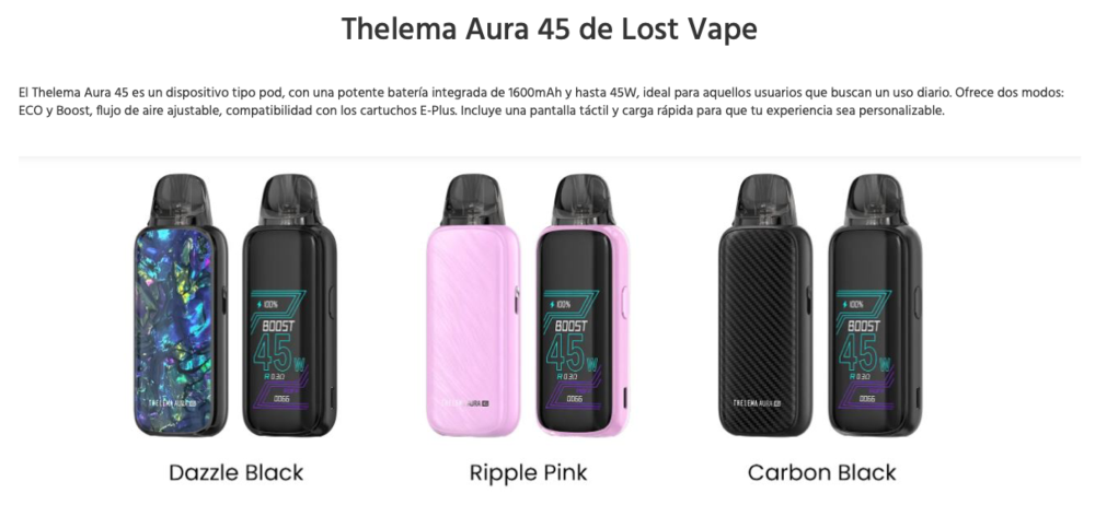 Thelema AURA 45W 1600mah Pod Lost Vape - Ítem3