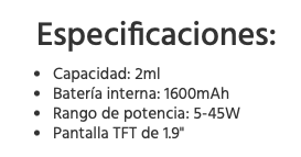 Thelema AURA 45W 1600mah Pod Lost Vape - Ítem9